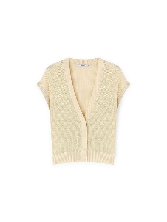Motivi Motivi Cardigan M387W003471N011 Écru Regular Fit