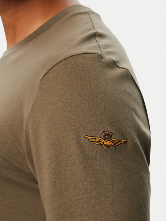 Aeronautica Militare Aeronautica Militare Pikkade varrukatega T-särk 262TS2570UJ00641 Khakivärviline Regular Fit