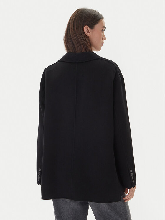 ViCOLO ViCOLO Вовняне пальто TF0005 Чорний Regular Fit
