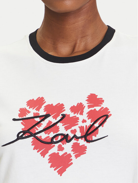 KARL LAGERFELD KARL LAGERFELD T-krekls A3W17015 Écru Regular Fit