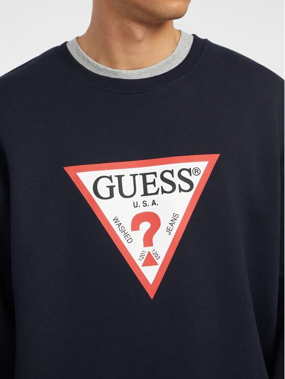 Guess Jeans Guess Jeans Mikina 165579 Modrá Classic Fit