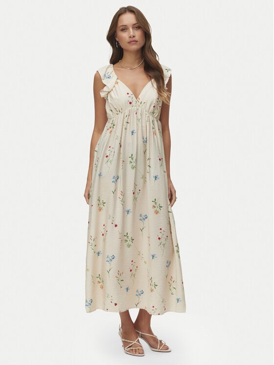 Vero Moda Vero Moda Letné šaty Josie 10324125 Béžová Regular Fit