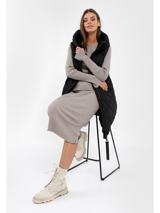 Volcano Volcano Bezrękawnik V-LEA Czarny Regular Fit