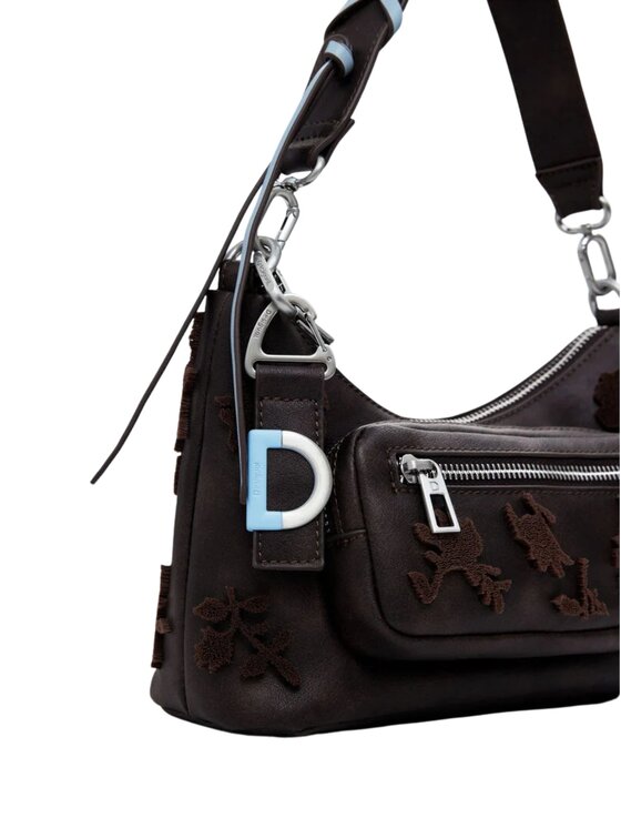 Desigual Desigual Borsa BAG_STENCIL FLOWER MEDELLIN MINI CHOCO Marrone