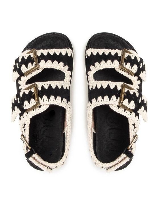 Mou Mou Sandale New Bio # 02-With Buckles SW461003A Crna