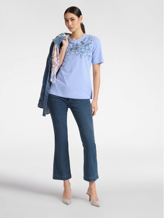 Elena Mirò Elena Mirò T-Shirt G341Z000551N0F4 Turkusowy Regular Fit