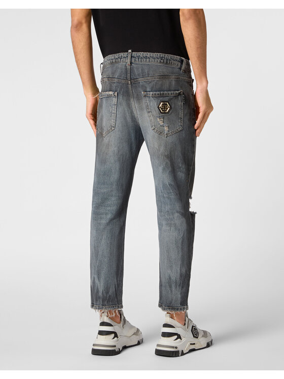 PHILIPP PLEIN PHILIPP PLEIN Džínsy 18809 Sivá Slim Fit