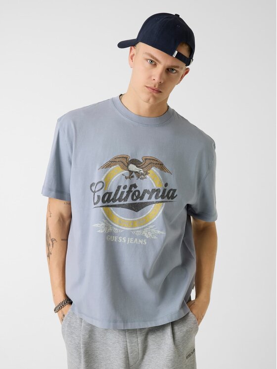 Guess Guess T-Shirt 183251 Modrá Classic Fit