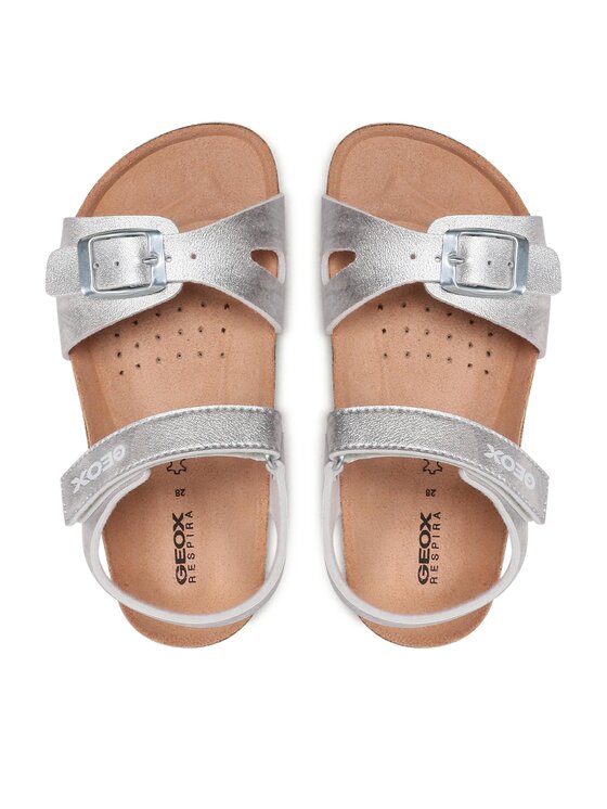 Geox Geox Sandále J Adriel Girl J028MC000BJC1007 S Strieborná