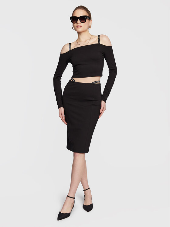 Calvin Klein Jeans Calvin Klein Jeans Bluzka J20J220294 Czarny Cropped Fit