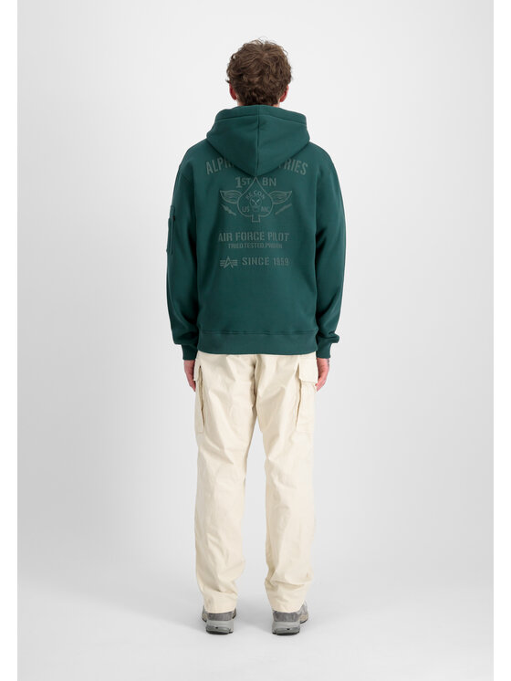 Alpha Industries Alpha Industries Bluza Air Force Hoodie Zielony Regular Fit