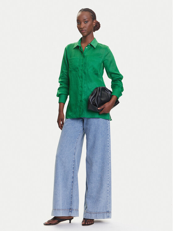 Marella Marella Camicia Agamia 2513111052 Verde Relaxed Fit