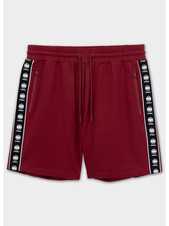 PITBULL PITBULL Szorty materiałowe Szorty dresowe męskie TAPE NUGGET XL Bordowy Regular Fit