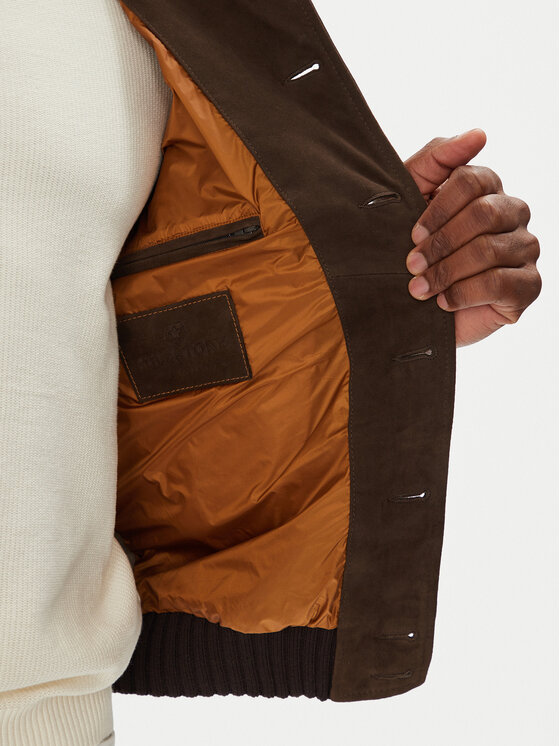 Milestone Milestone Кожено яке MSDario 531621 60695 Кафяв Regular Fit
