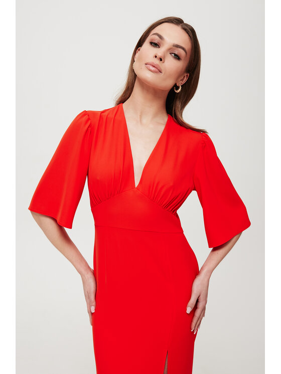 Makover Makover Večerní šaty K183 Oranžová Bella Fit