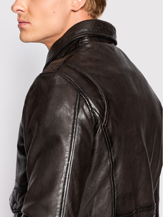 Serge Pariente Serge Pariente Giacca di pelle New Pilot Marrone Regular Fit