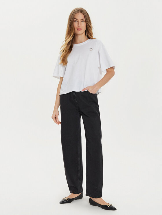 TWINSET TWINSET Tričko 242TP2521 Biela Loose Fit