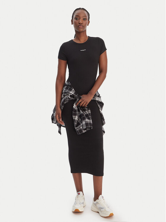 Tommy Jeans Tommy Jeans Ежедневна рокля DW0DW22339 Черен Slim Fit