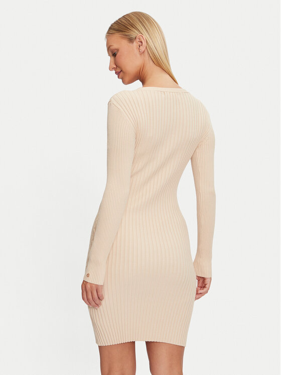 Guess Guess Rochie tricotată Isabella W4BK07 Z3HP2 Bej Slim Fit