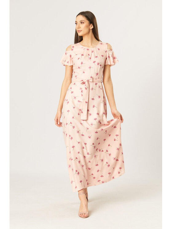 QUIOSQUE QUIOSQUE Sukienka codzienna PINK FRILL DRESS Różowy Regular Fit