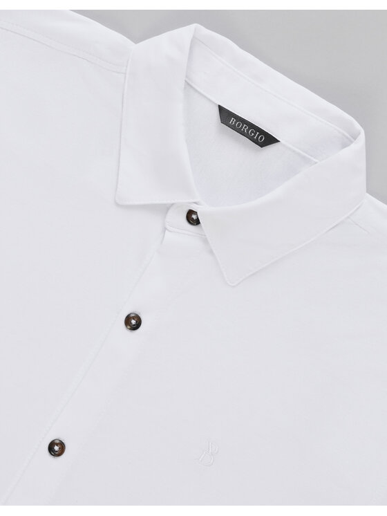 Borgio Borgio Koszula raguza Biały Slim Fit