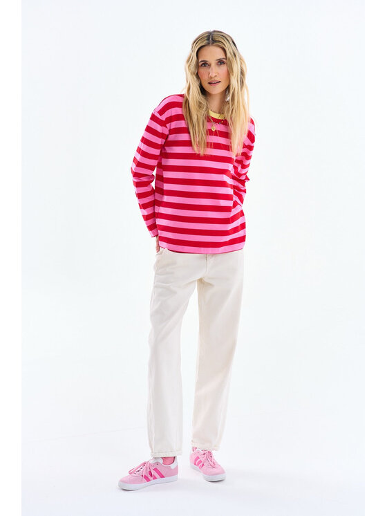 NAOKO NAOKO Longsleeve Sweet & Sour Różowy Regular Fit