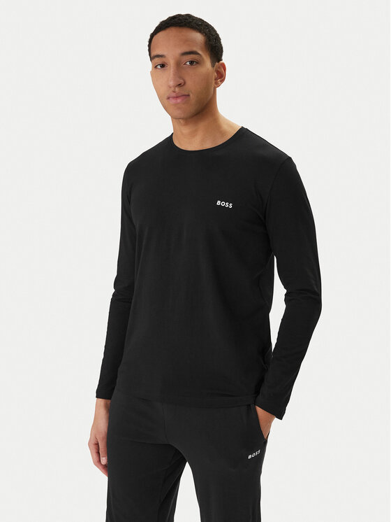 BOSS BOSS Longsleeve krekls Mix&Match 50515389 Melns Regular Fit
