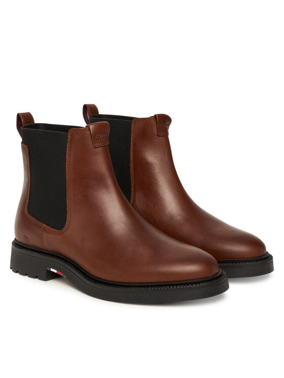 Tommy Hilfiger Tommy Hilfiger Kotníková obuv s elastickým prvkem Comfort Lwt FM0FM05591 Hnědá
