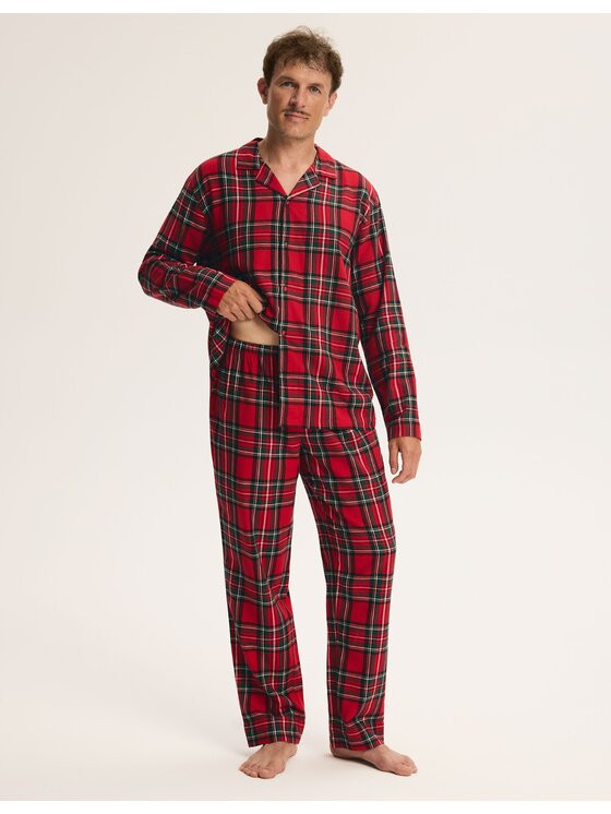 Esotiq Esotiq Piżama 46412 Czerwony Regular Fit