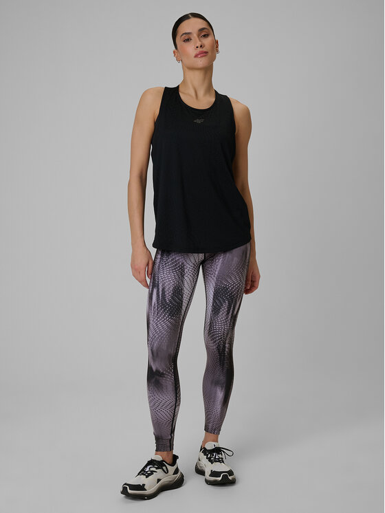 4F 4F Legginsy SOLAR PUNK Szary Slim Fit