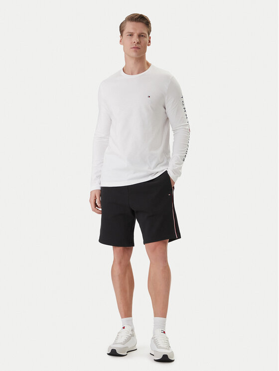 Tommy Hilfiger Tommy Hilfiger Sportovní kraťasy Global Stripe MW0MW42883 Černá Regular Fit