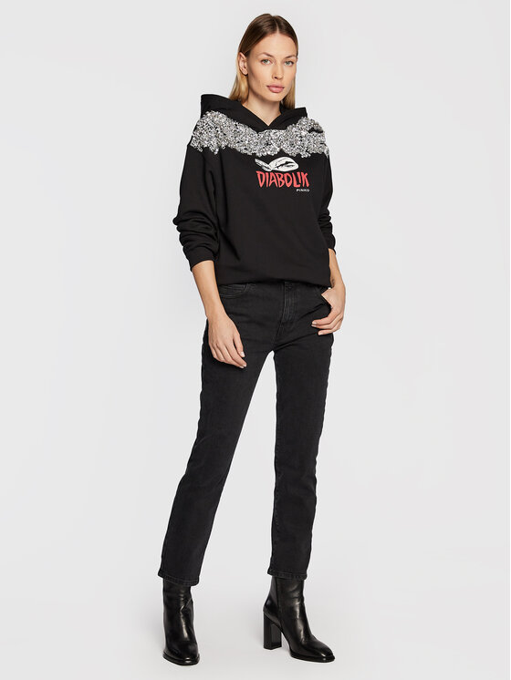 PINKO Pinko Mikina DIABOLIK Fiammetta 1L109D 8314 Čierna Regular Fit