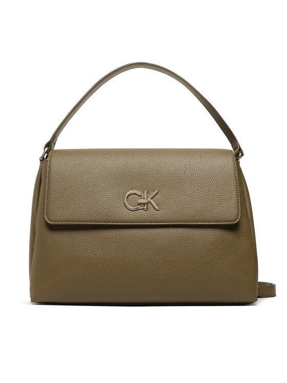 Calvin Klein Geantă Re-Lock Tote W/Flap Pbl K60K610178 Kaki Calvin imagine noua