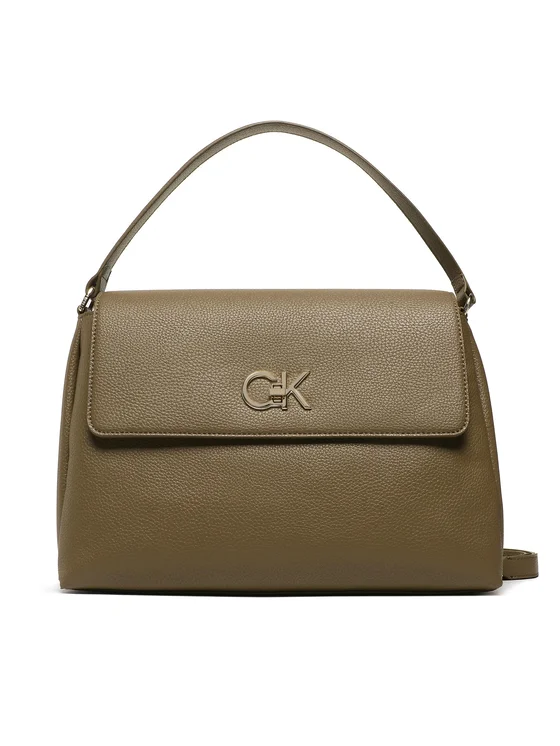 Calvin Klein Handtasche Re-Lock Tote W/Flap Pbl K60K610178 Khakifarben