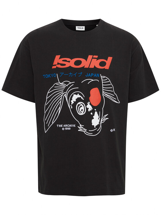 Solid T-krekls 21107529 Melns Regular Fit