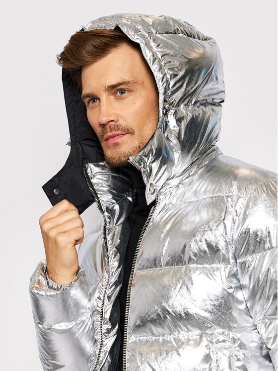 Les Hommes Les Hommes Пухено яке LLO502733U Сребрист Regular Fit