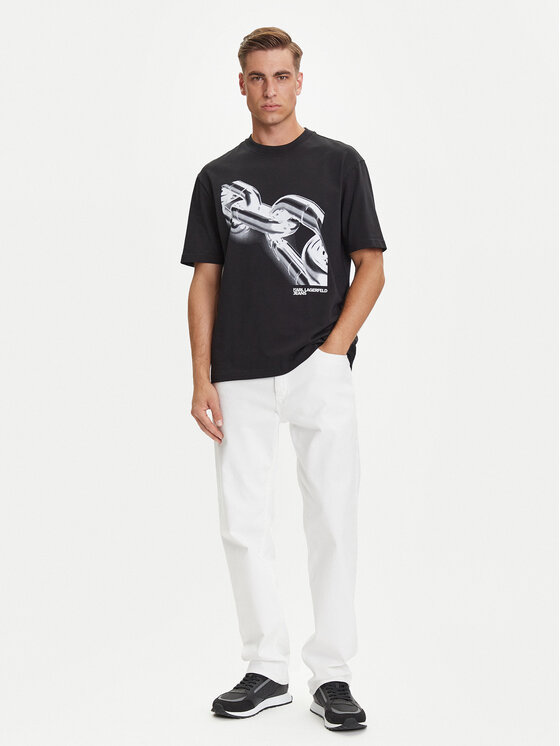 Karl Lagerfeld Jeans Karl Lagerfeld Jeans Tricou A3M17032 Negru Relaxed Fit