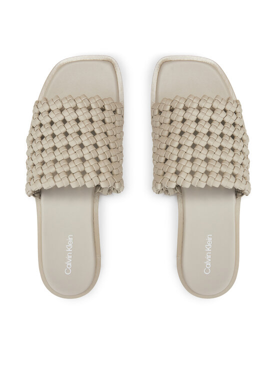 Calvin Klein Calvin Klein Şlapi Flat Slide Latt HW0HW02143 Bej