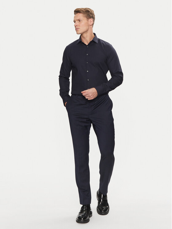 Calvin Klein Calvin Klein Сорочка Non Iron Tonal Strct Slim Shirt K10K113848 Cиній Regular Fit