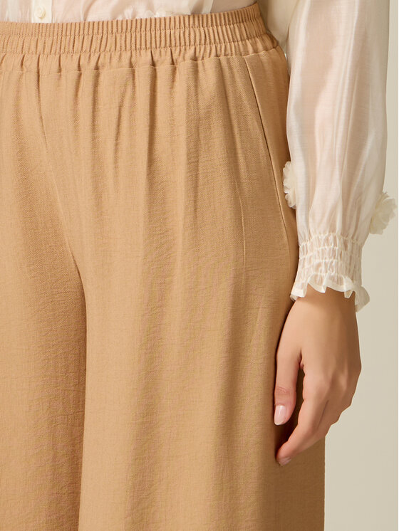 Oltre Oltre Pantaloni di tessuto P071J002727N022 Crema Baggy Fit