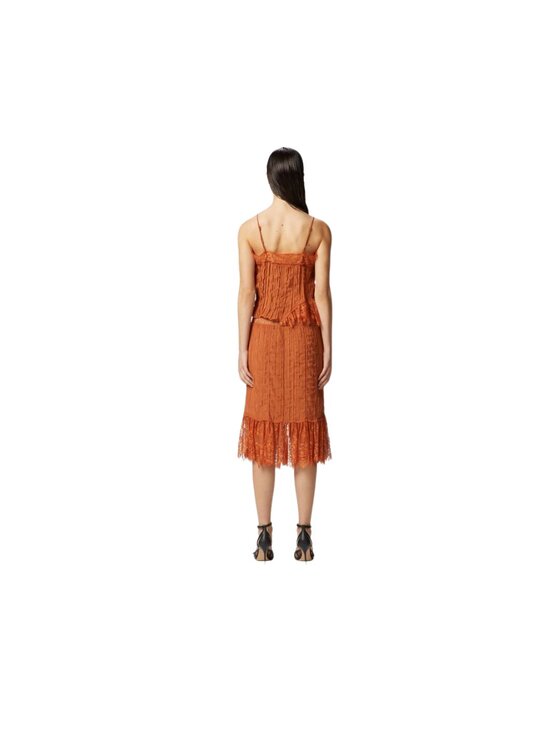 PINKO PINKO Top TOP TIC TAC GEORGETTE Marrone Slim Fit