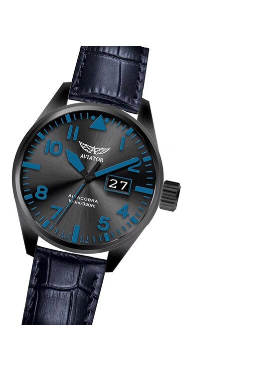 Aviator Aviator Zegarek V.1.22.5.188.4.BLP42 Niebieski