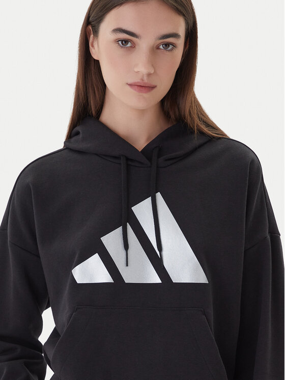 adidas adidas Світшот Holiday Metallic Graphic JV8526 Чорний Regular Fit