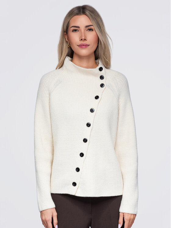 Ombre Ombre Sweter OW-SW-E0014 Beżowy jasny Regular Fit