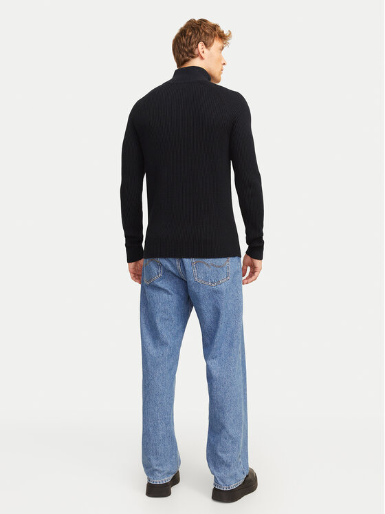 Jack&Jones Jack&Jones Sweter Pannel 12258473 Czarny Regular Fit