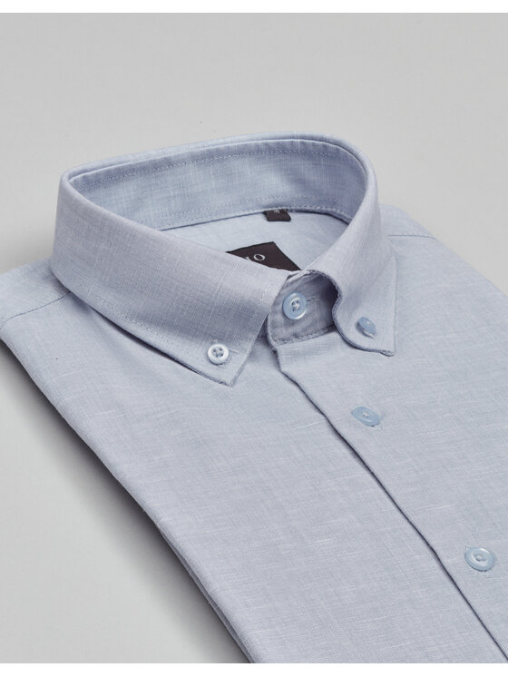 Borgio Borgio Koszula balmuccia_00535 Szary Slim Fit