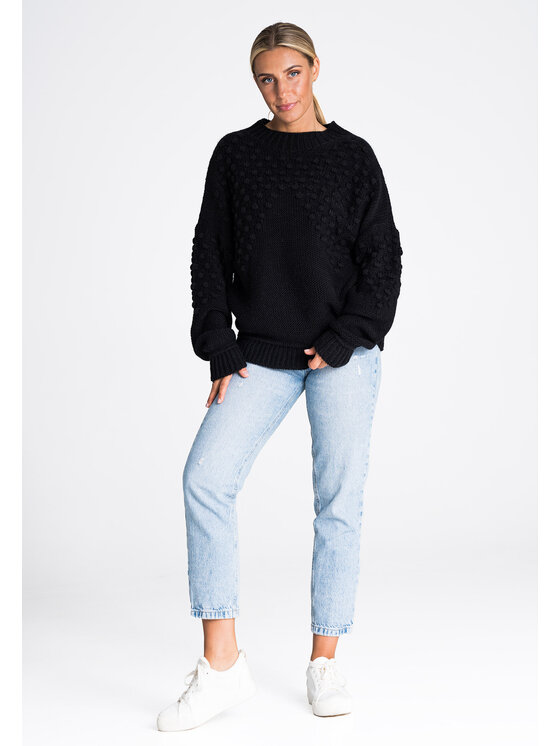FIGL FIGL Sveter M982 Čierna Regular Fit
