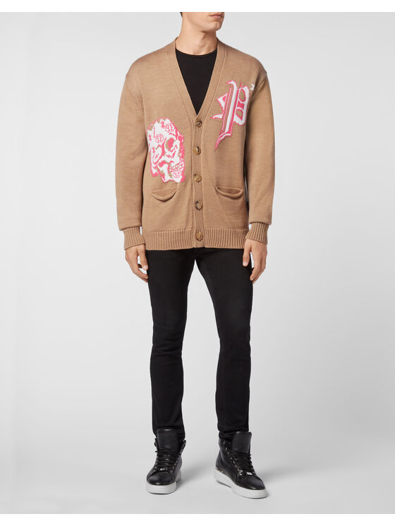 PHILIPP PLEIN PHILIPP PLEIN Kardigan 6129 Béžová Regular Fit