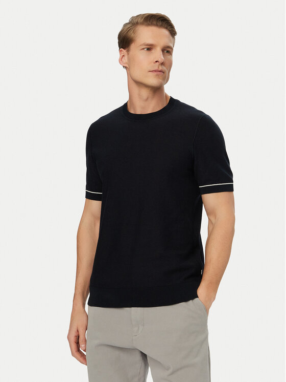 BOSS Tricou H-Nalon 50560482 Bleumarin Regular Fit