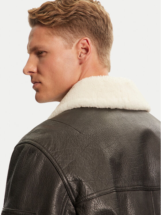 HUGO Hugo Lederjacke Loran 50521030 Schwarz Regular Fit